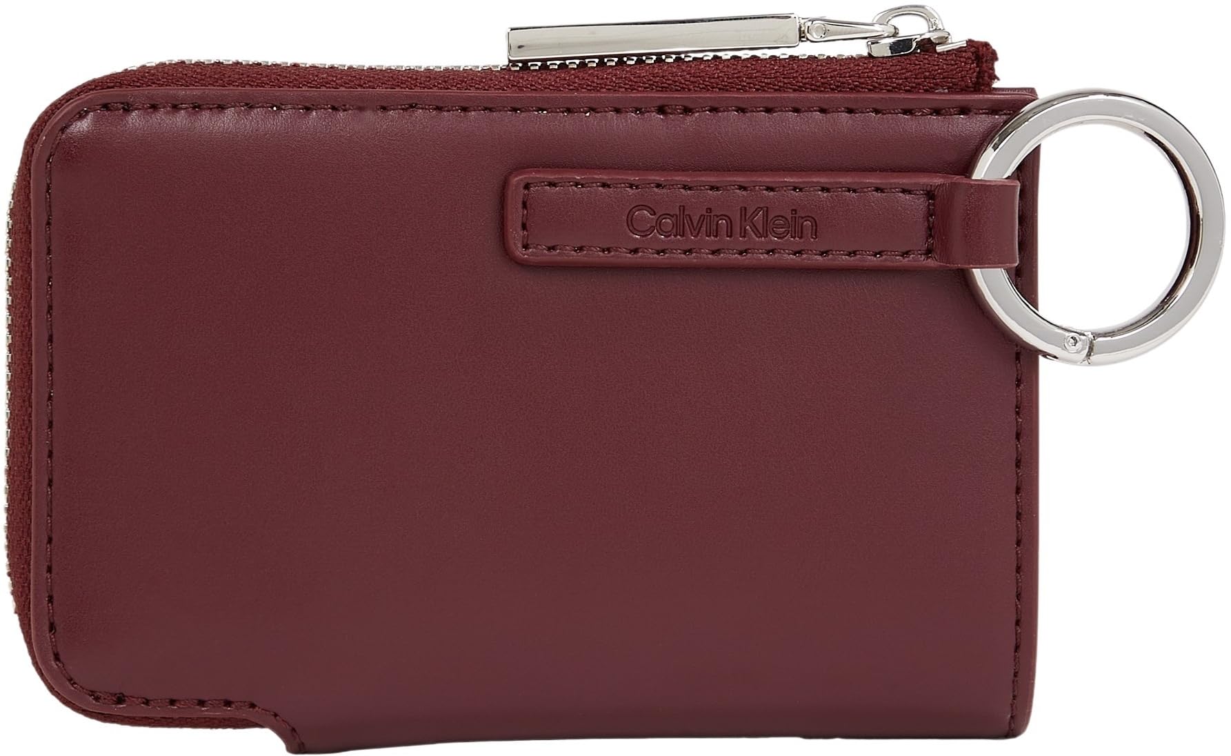 Calvin Klein Tarjetero Mujer Embossed Logo Zip Cardholder con Cierre de Cremallera