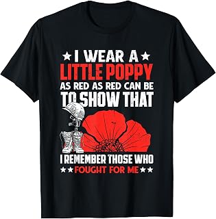 Veterans Day USA Memorial Lest We Forget Red Poppy Flower T-Shirt