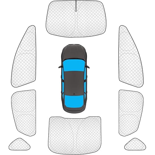 KMF 8pcs Thicken Sun Shades for Ford Fusion 2013-2021 Accessories, Full Car Window Covers Sunshade for Windshield Side Rear, UV Block and Privacy Blackout for Camping Outdoor