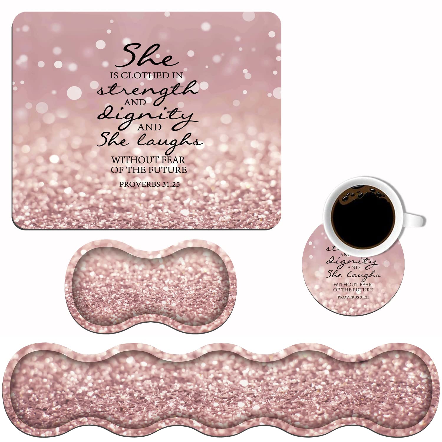 Ergonomic Wrist Rests - Pain Relief & Glitter Design -15