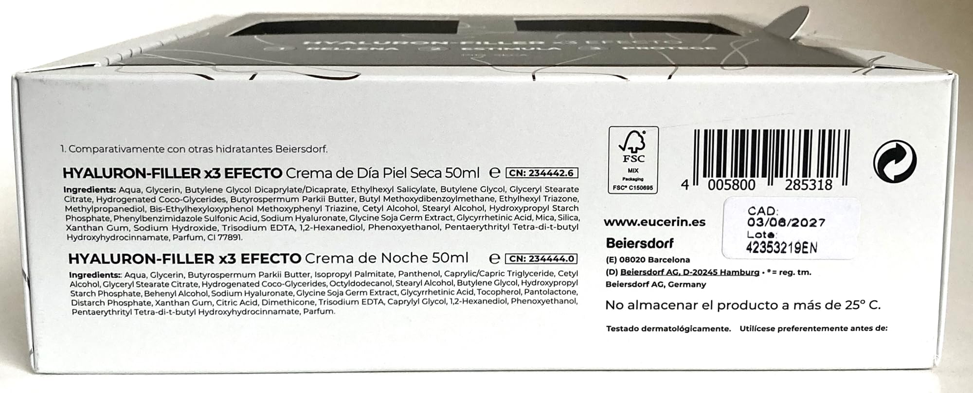Eucerin Pack Hyaluron Filler Antiarrugas Crema De Día Piel Seca 50ml + Hyaluron Filler Crema De Noche 50ml