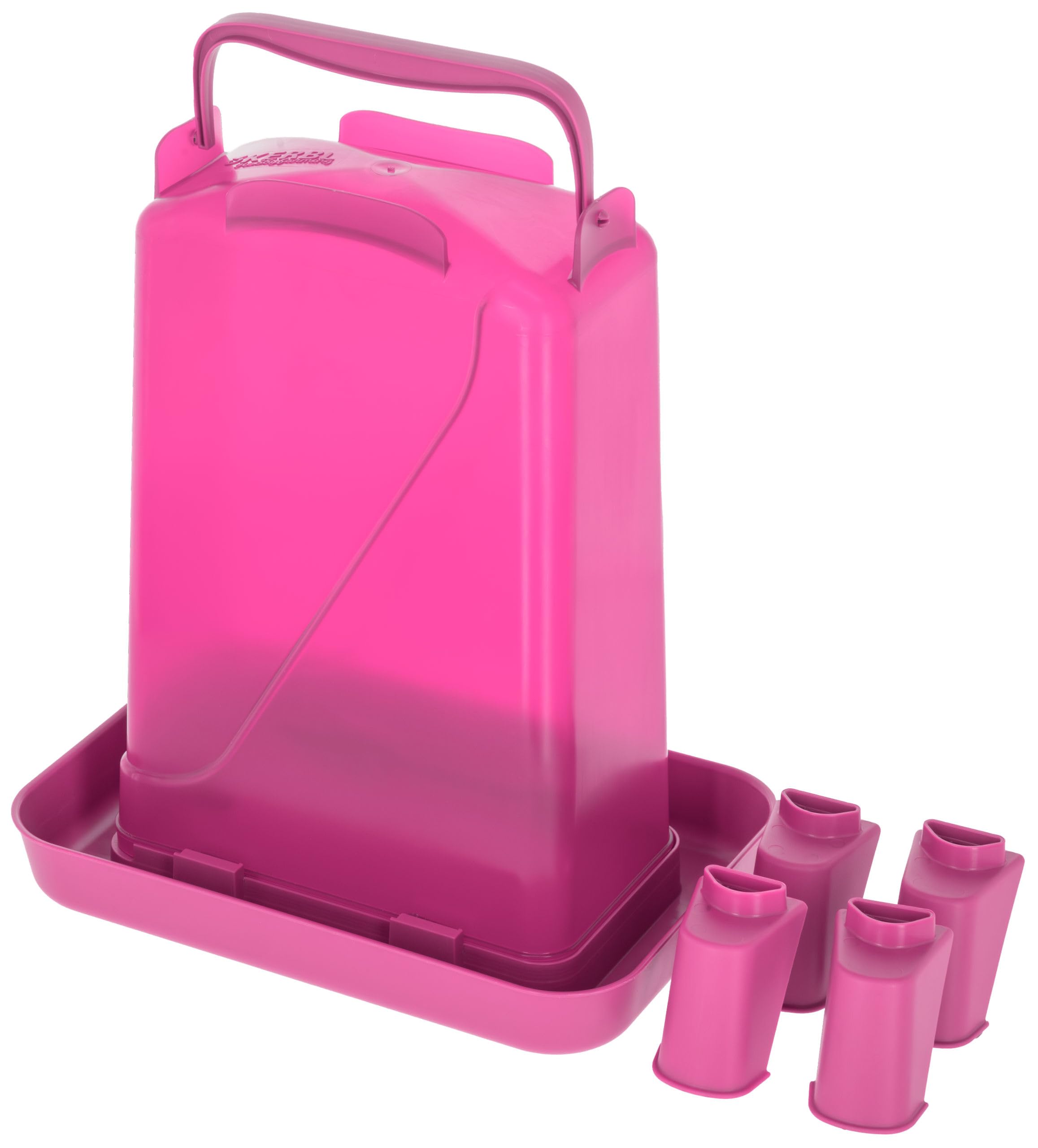Kerbl Hobbyfarming Poidło Plastikowe z Nóżkami, Automatyczne Zasilanie w Wodę, Stabilna Podstawa, Odporne na Warunki Atmosferyczne, Łatwe do Czyszczenia, 3,5 L, Różowe