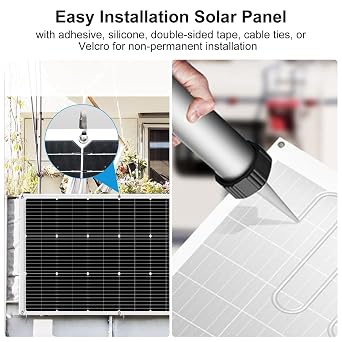 【120W 12V Flexible Solar Panel Kit】KOLLNIUN Caravan Solar Panel Kit, 120W Ultra-Thin Flexible Solar Panels+30A Solar Charger Controller+4Pcs Solar Cable+Cable Tie, for Balcony Campervan RV Boat Marine