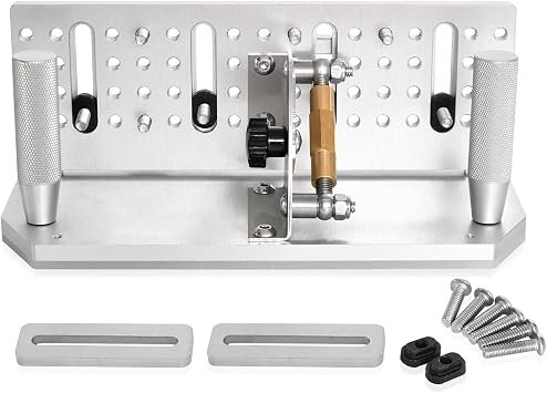 Belt Grinder Knife Jig, 9-3/4 Long Sharpening Locator Adjustable Angle -5 25, Belt Knife Sharpener Jig with Dual Press Plates,Knife Making Angle Grind Guide for Belt Sander Machine