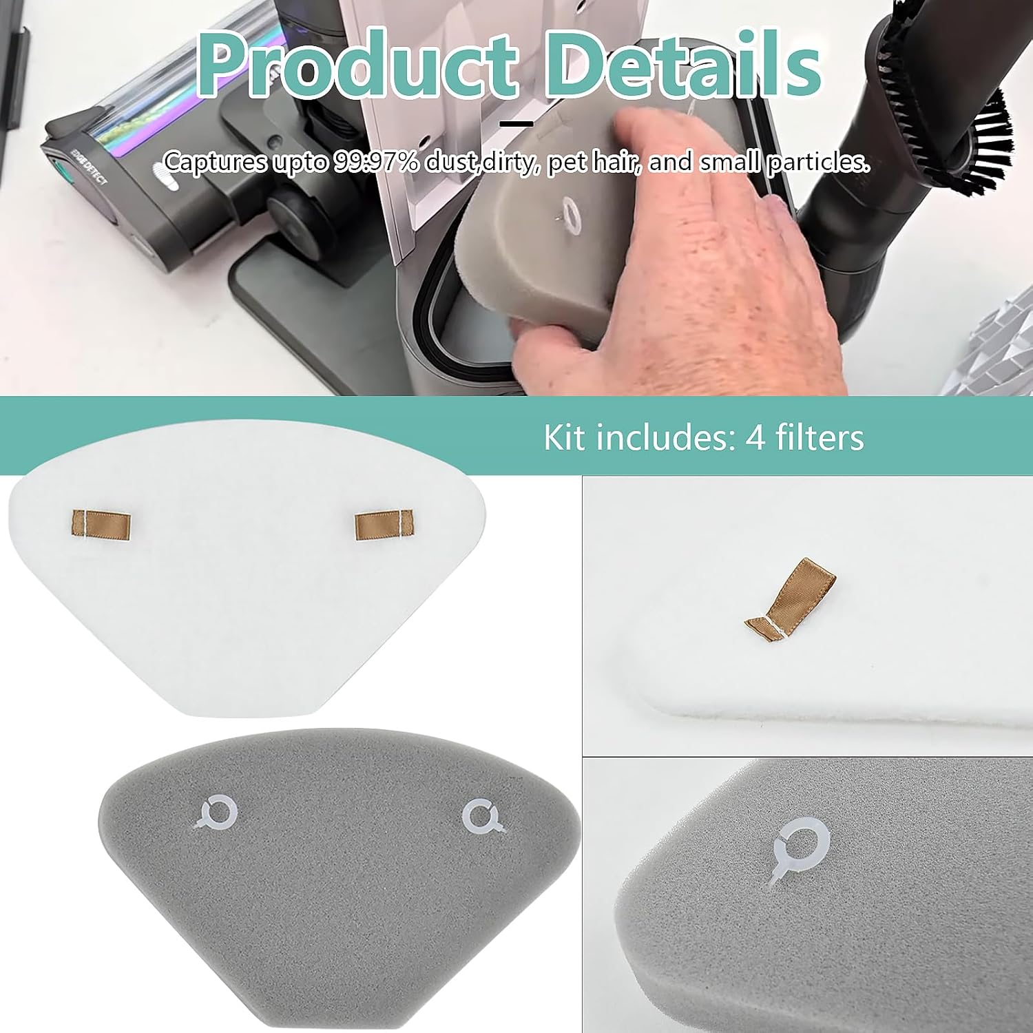 Replacement Accessories Compatible with Shark IP3251 IP3253 Cordless Vacuum Cleaner (1 roller brush + 2 filters + 6 filter pads + 2 Auto-Empty System filters + 4 Auto-Empty System filter pads)