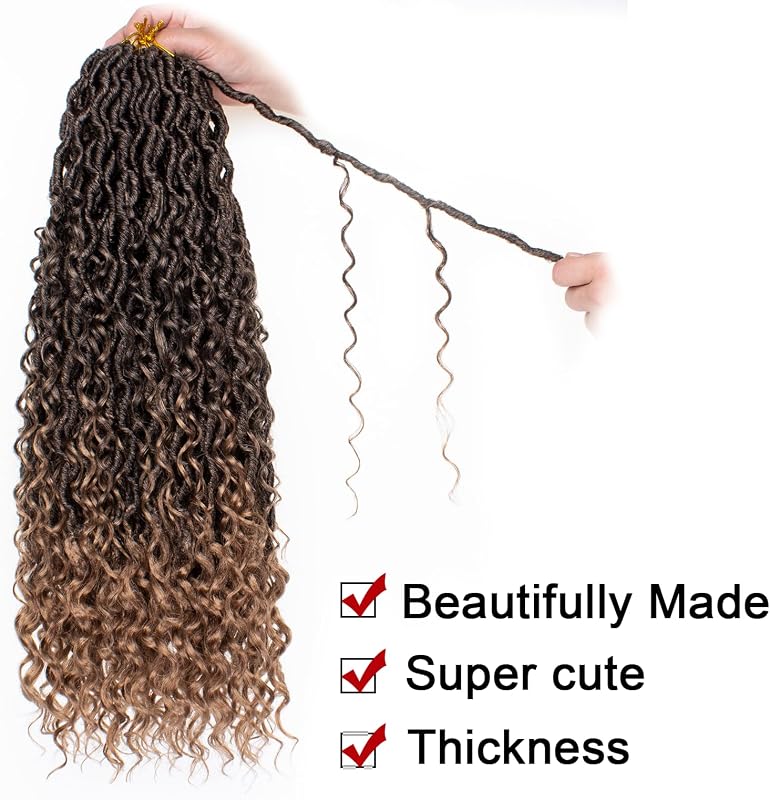 Xtrend 24 Inch River Goddess Faux Locs Horgolt Hajfonás 8 Csomag Göndör Végekkel