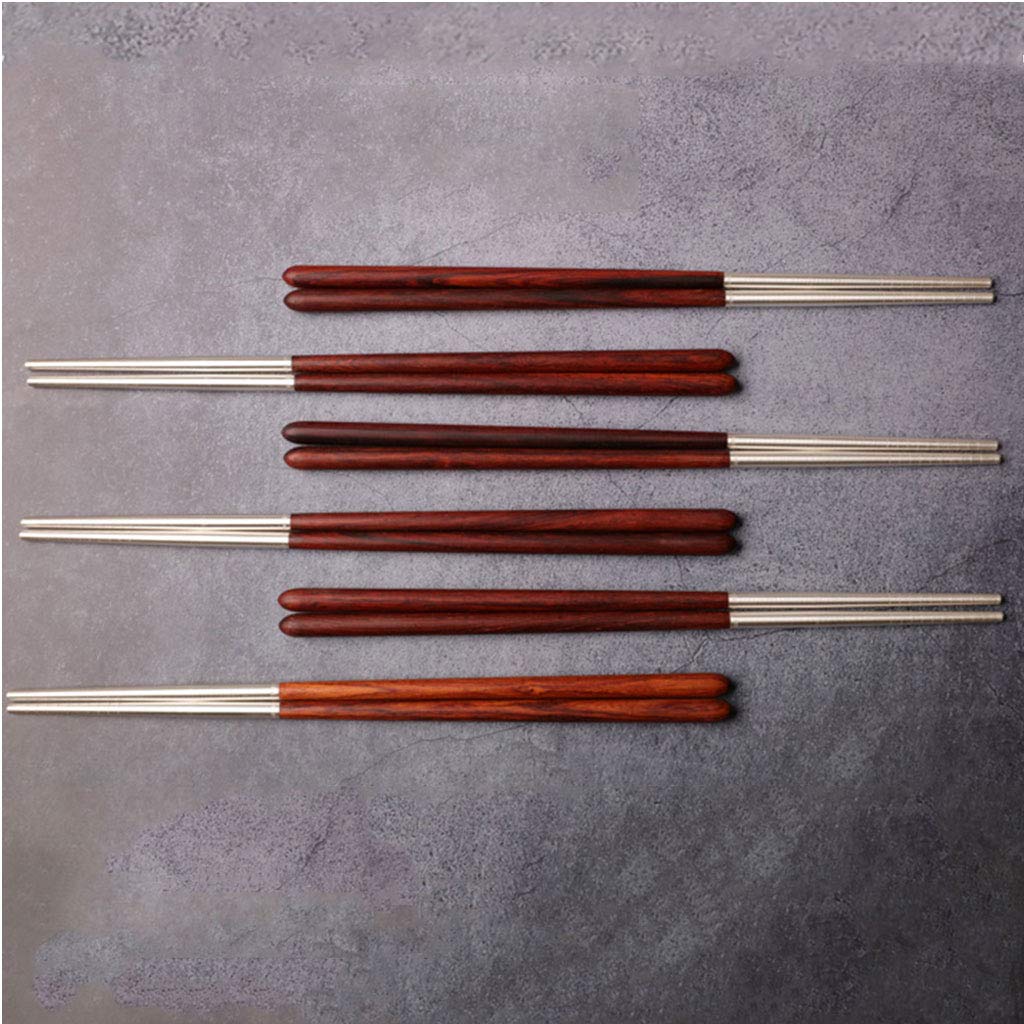 Coffret Cadeau de Baguettes réutilisables en Bois avec étui, Baguettes à Sushi japonaises, Baguettes Chinoises de Luxe en Bois Naturel, Baguettes antidérapantes, Baguettes lavables(Red)