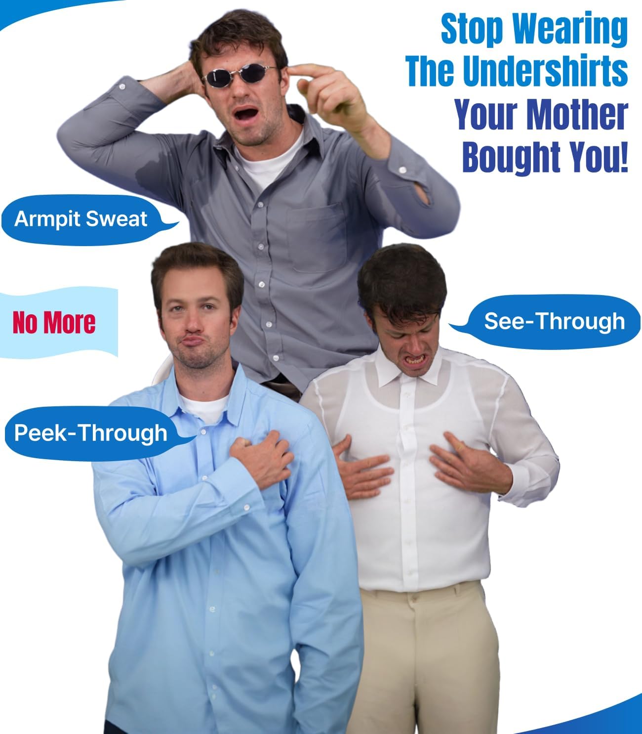 Deep V Neck Undershirts for Men-Sweatproof White V-Neck Short Sleeve Mens Tshirt-Men's Size to XL XXL Tall Big 3xlt