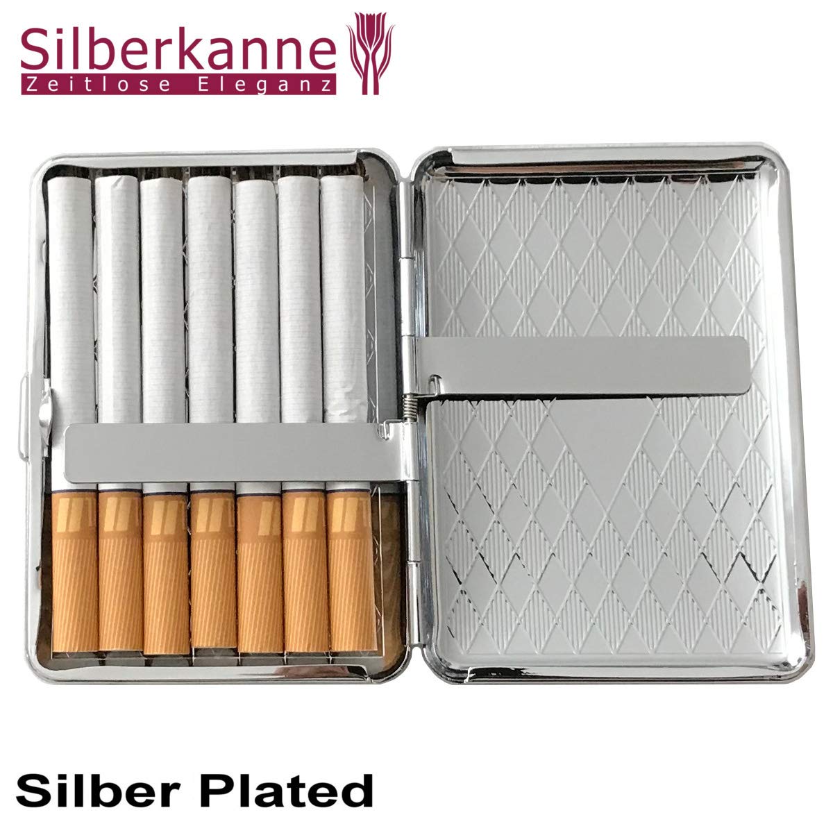 Zigarettenetui Frankfurt – Edel Versilbert (Silver Plated) – Doppelseitig – 6,5x9,5 cm – Premium Design & Verarbeitung