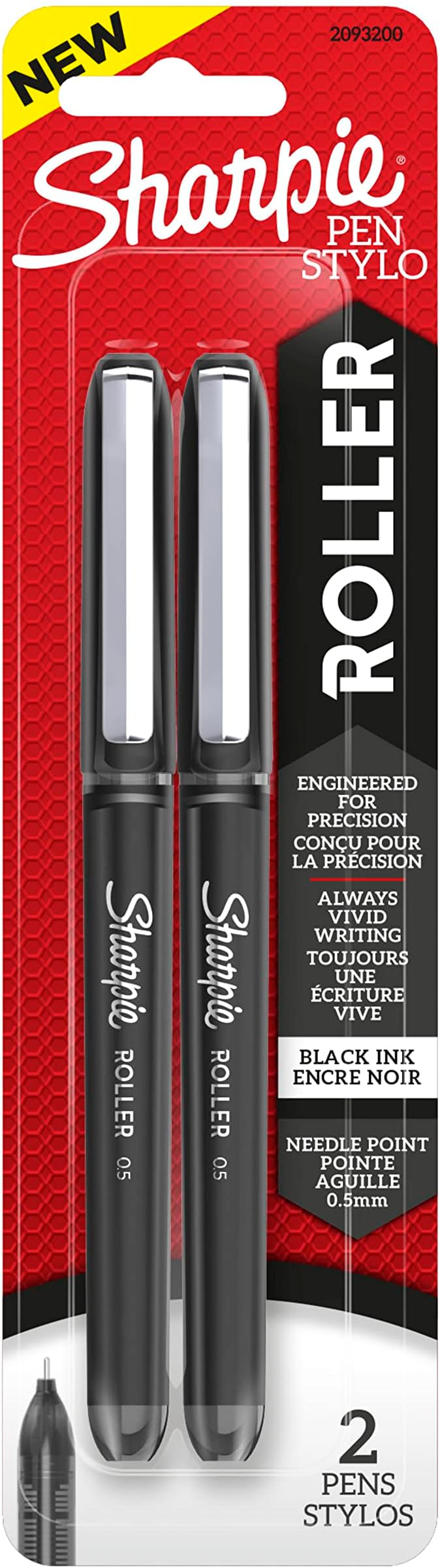 SHARPIE Rollerball Pen Retractable 2pk Black