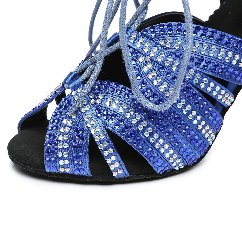 AOQUNFS Strass Ballsaal Tanzschuhe Damen Latein Salsa Bachata Performance Tanzschuhe,YCL453
