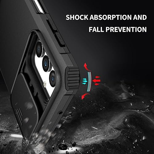 Miniatura 5 de ArmourSilicone - Funda protectora para Samsung Galaxy A13 5G  4G  A04s con funda deslizante para cámara, funda protectora de TPU con soporte, funda