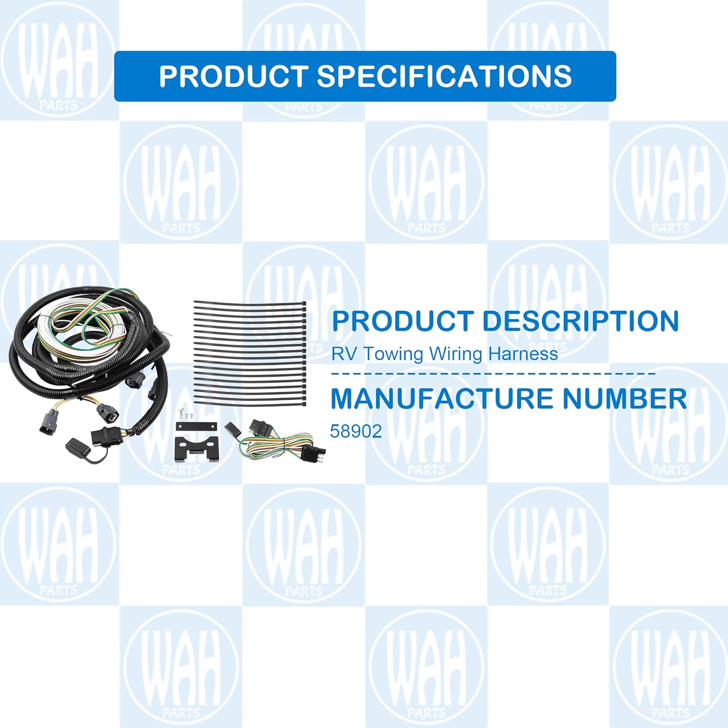 58902 Custom RV Dinghy Towing Wiring Harness Compatible with Jeep Wrangler TJ 1998-2006 Flat Tow Wiring Harness Kit