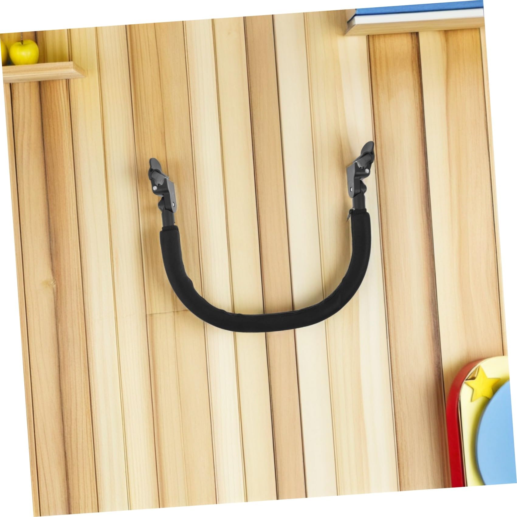 Barre de Protection pour Poussette Bébé Angle Réglable et Matériau en Tissu Oxford Noir, Antidérapante, Balades en Extérieur