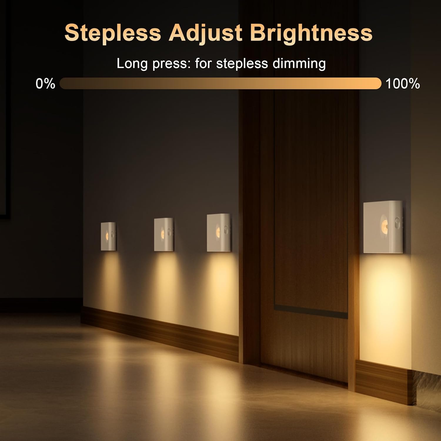 YiaMia Stair Lights Motion Sensor Indoor, 6-Pack Rechargeable Night Lights with 3 Color Modes, Wireless Under Cabinet Lighting for Stairs, Hallway, Kitchen, Bathroom