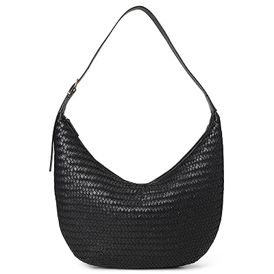 Madewell The Essential Curve Shoulder Bag in Handwoven Leather Women