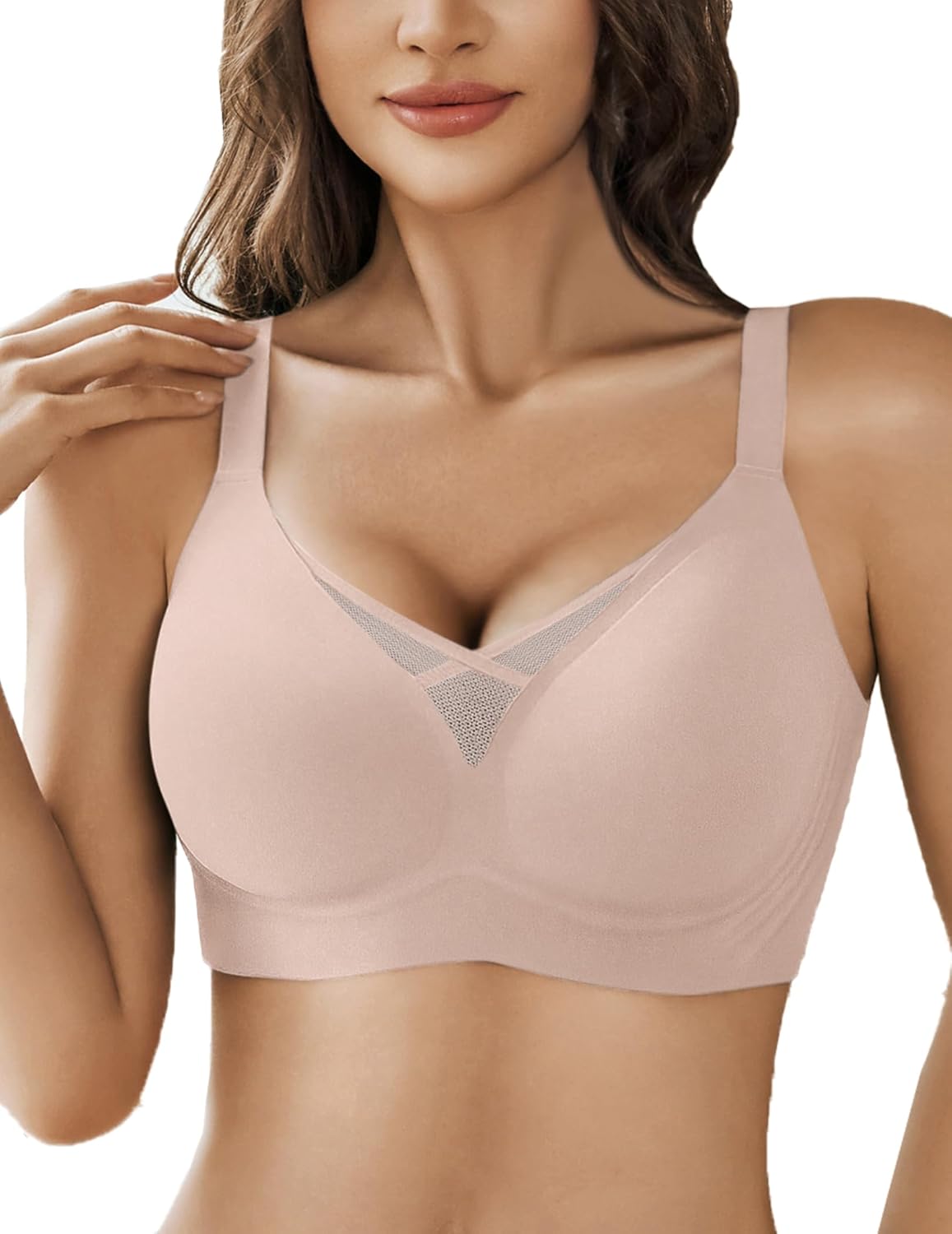 Avidlove Wireless Bras for Women No Underwire V Mesh Bralette Seamless Comfortable Bra Push Up Full Coverage Everyday Bras