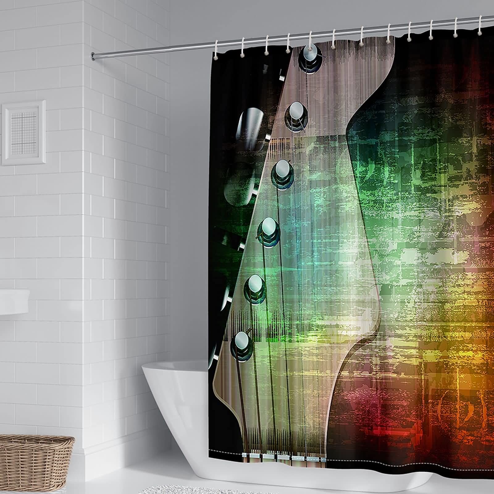 Rideau de douche polyester guitare KnSam 150x180cm anti moisissure