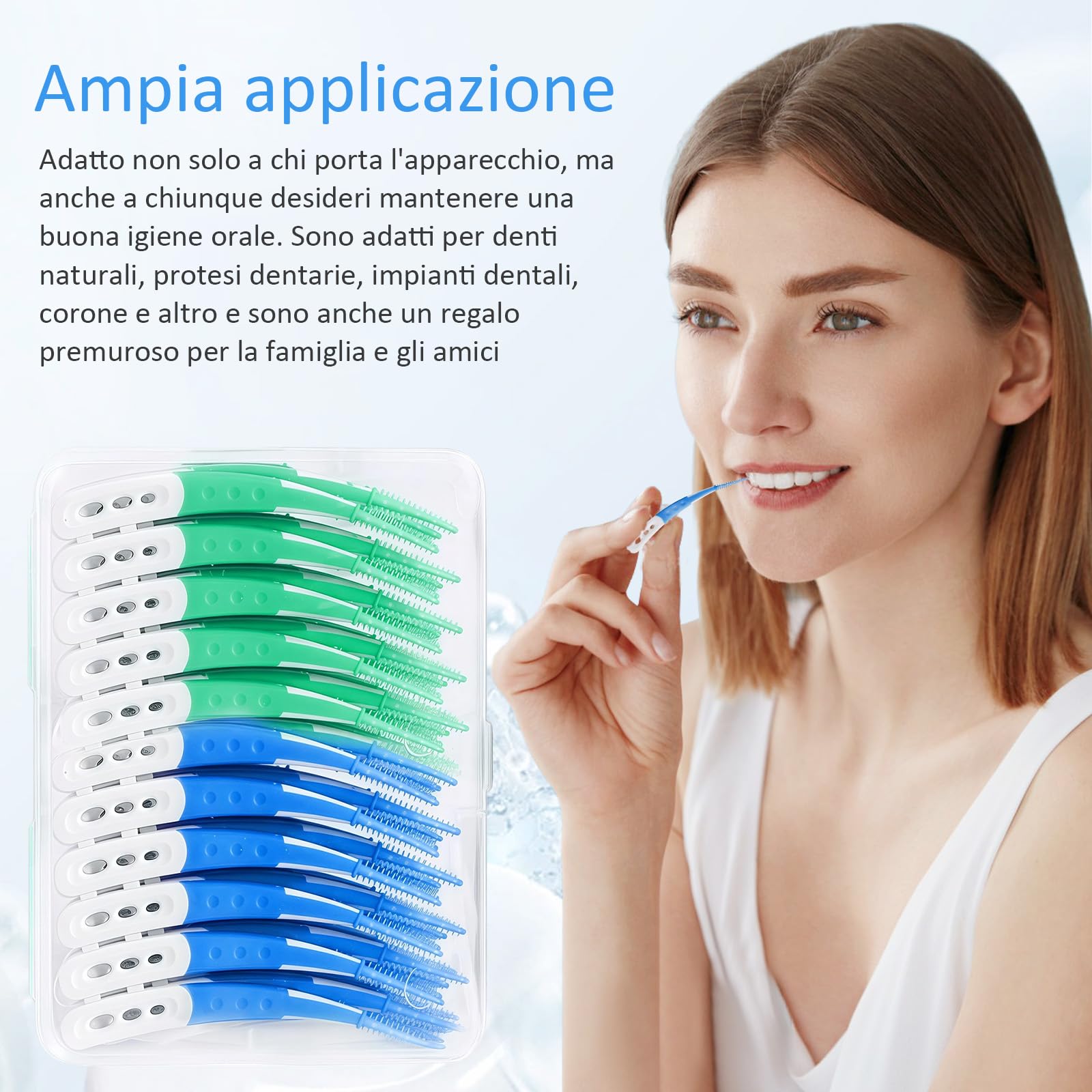 84 spazzole interdentali, spazzole interdentali, design curvo per denti sani e una facile pulizia degli spazi interdentali difficili da raggiungere