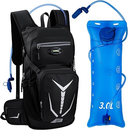 Mochila de hidratación aislada con vejiga de agua de 3 litros – Mochila de senderismo a prueba de fugas de 18L, mochila de agua ligera para hombres