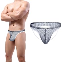 SUMABA Mens Sheer Bulge Enhancing Jockstrap Briefs See Through Flex Thongs Underwear Pack S M L XL 2XL