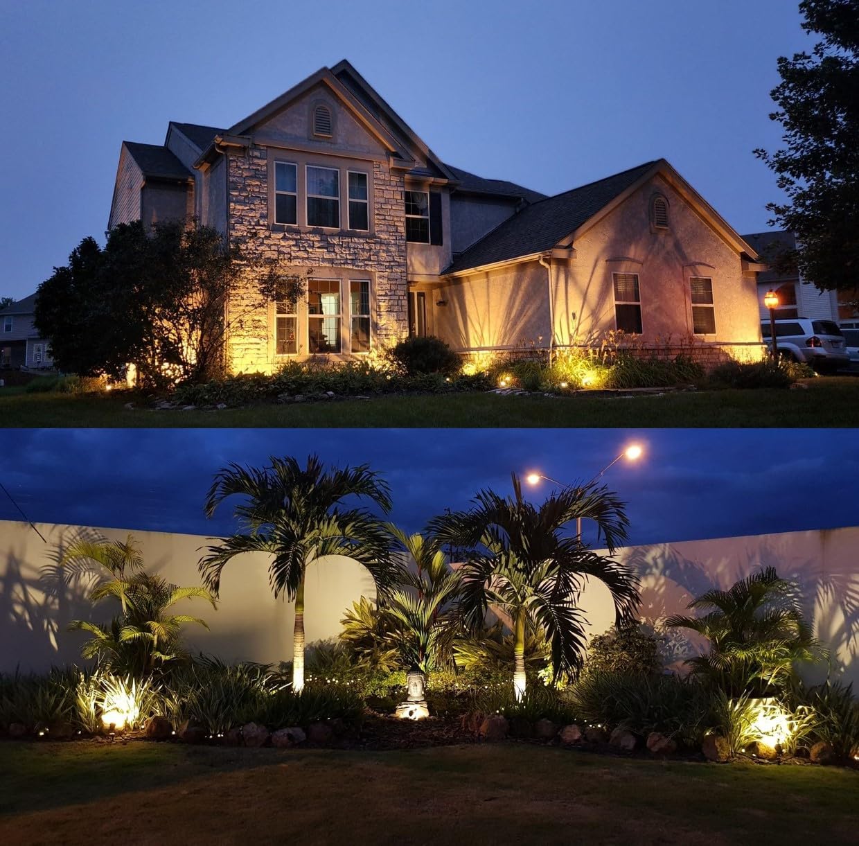 TOVEENEN LED 20W Outdoor Spotlight Flag Light 120V White Waterproof Landscape Spotlights Plug-in Christmas Spot Lights for Yard House Tree Decoration Lighting