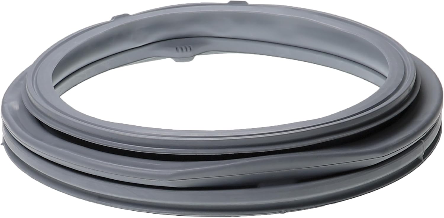 Angelukoa view of the vhbw washing machine door seal, showing its depth and flexible rubber material.