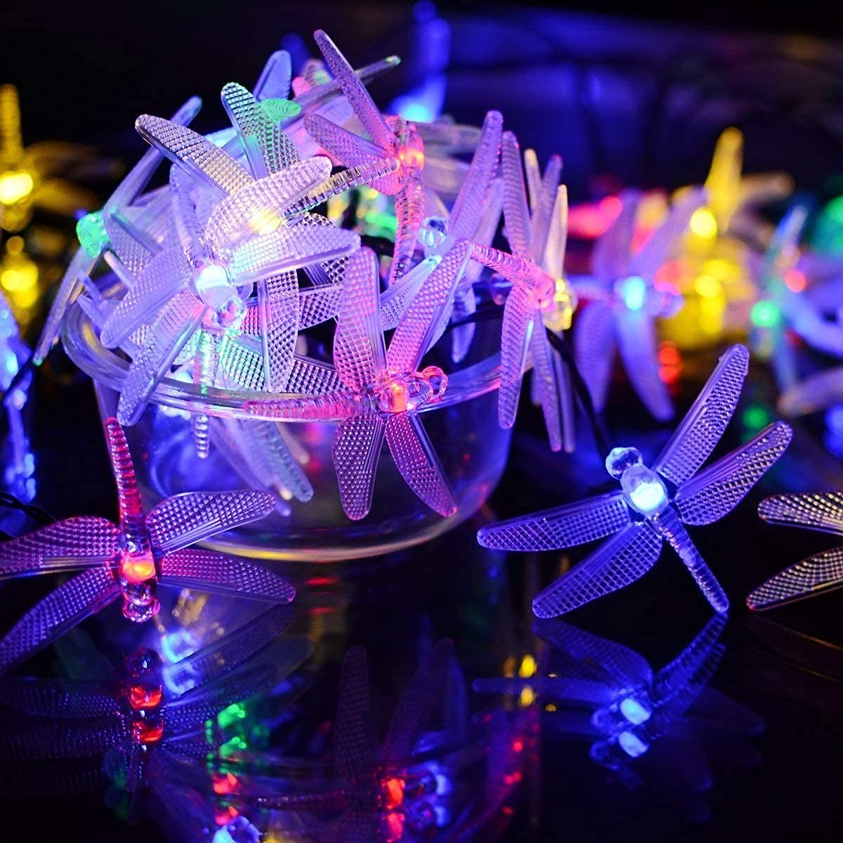 Catena Luminosa Solare Dragonfly per Esterni con Telecomando, 12 M, 100 LED Impermeabili, 8 Modalità. Illuminazione decorativa ad energia solare (colorato)