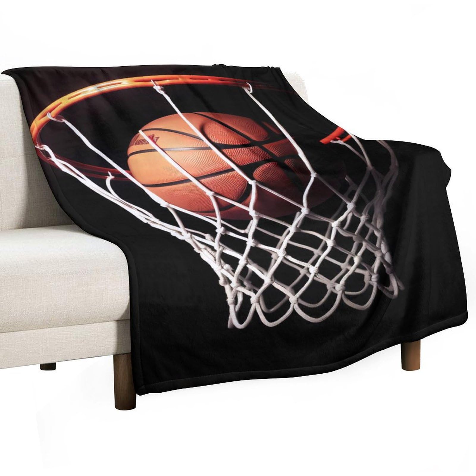 Couverture de basket-ball haut de gamme en maille légère et chaude pour lit
