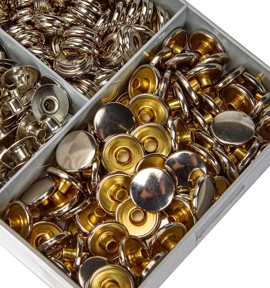 Prym Press Fasteners, Plateado, latón, Silver, 15 mm, silberfarbig, 100 Stück