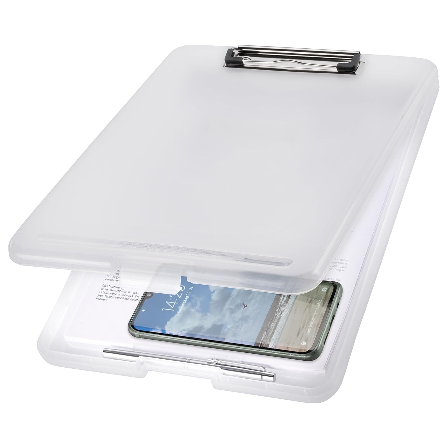 helit H2532010 Clipboard DIN A4 The Clip White Translucent Clipboard Drawing Board
