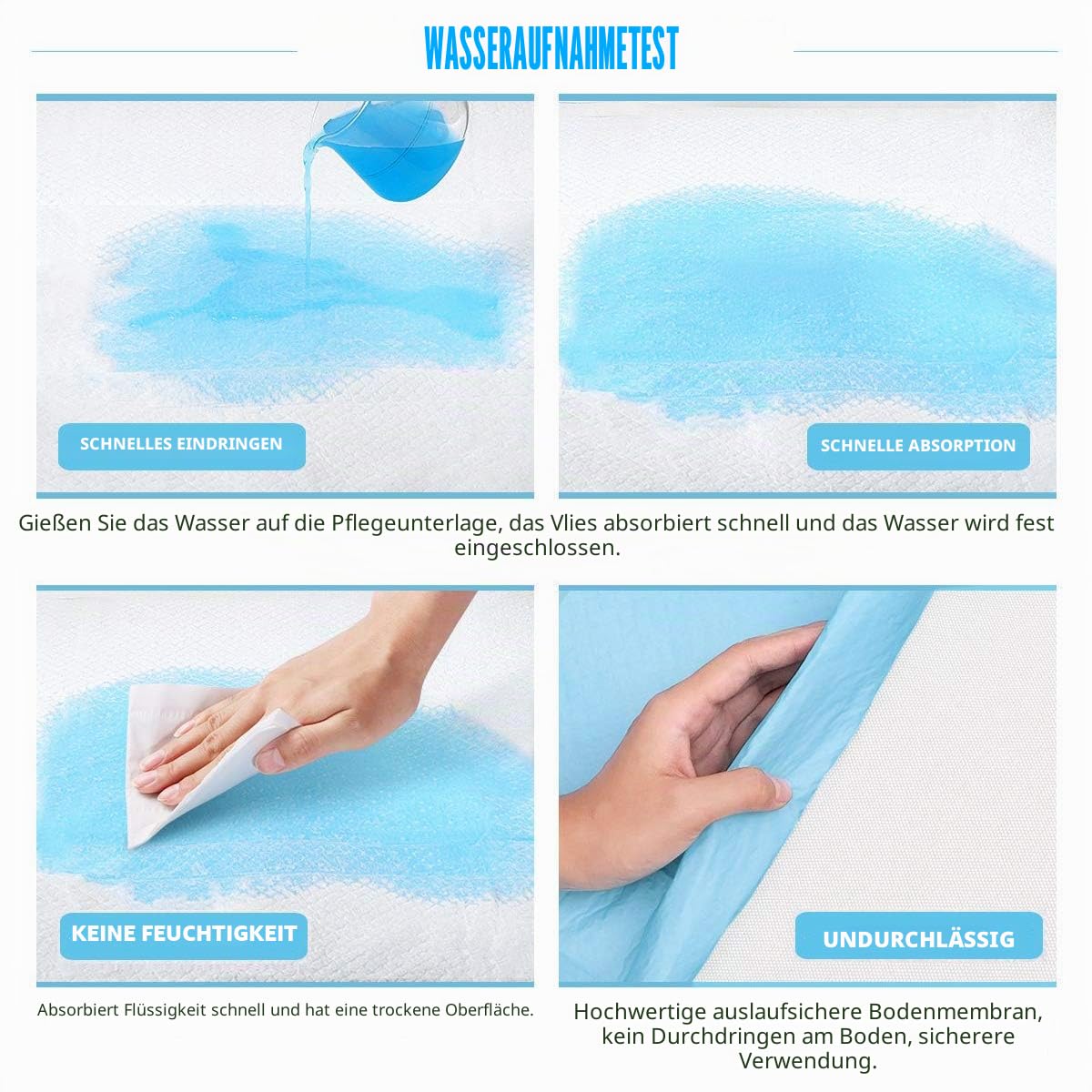 Buyockss Inkontinenzunterlagen für Bett, 80 x 90 cm, wasserdicht, 25 Stück, saugfähige Einweg, Wickelunterlage, starke Saugfähigkeit