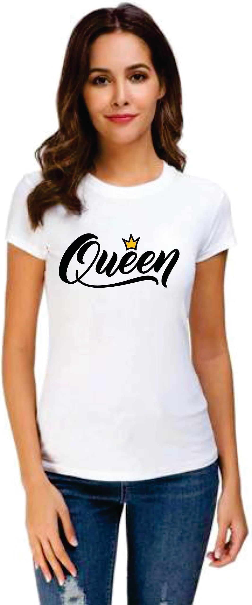 Lippo Womens Polyester Round Neck Short Sleeve Regular Fit Printed T-Shirts for Girls