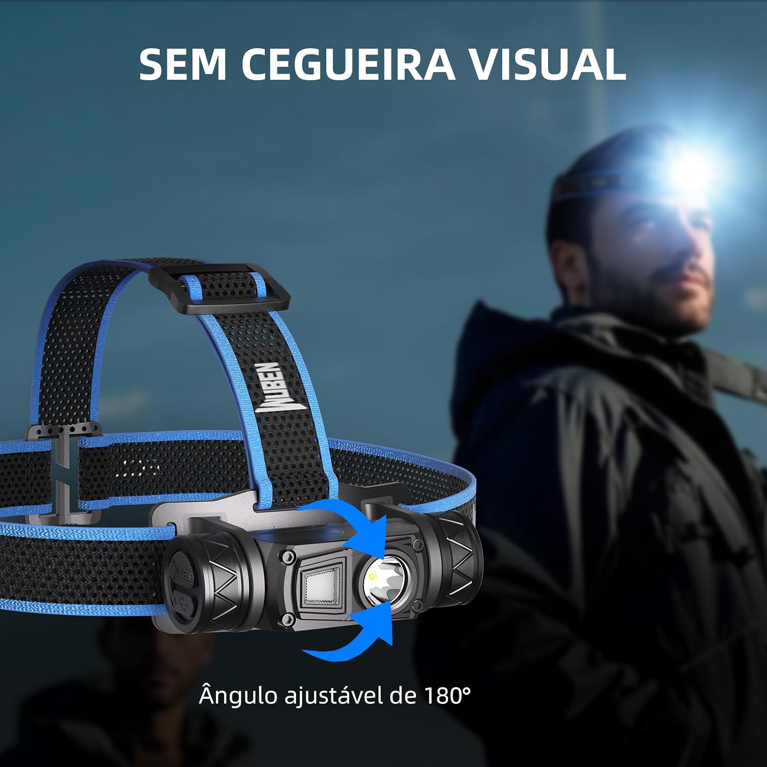 WUBEN H1 Lanterna Para Cabeça,Lanterna De Cabeça Recarregável, farol de LED ultra brilhante de 1200 lúmens de alto lúmen, farol de 11 modos IP68 ajustável de 180° com luz vermelha para caça, corrida WUBEN H1 Lanterna Para Cabeça,Lanterna De Cabeça Recarregável, farol de LED ultra brilhante de 1200 lúmens de alto lúmen, farol de 11 modos IP68 ajustável de 180° com luz vermelha para caça, corrida