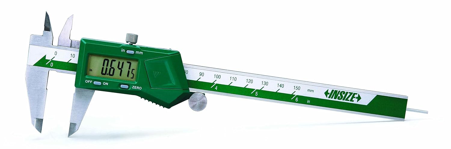 INSIZE 1119-150 Electronic Caliper with Round Depth Bar, 0-6"/0-150 mm
