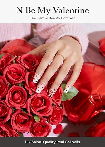 Miniatura 2 de ohora Tiras de uñas de gel semicuradas (N Be My Valentine), rango de tamaños extendidos, funciona con cualquier lámpara de uñas, calidad de salón,