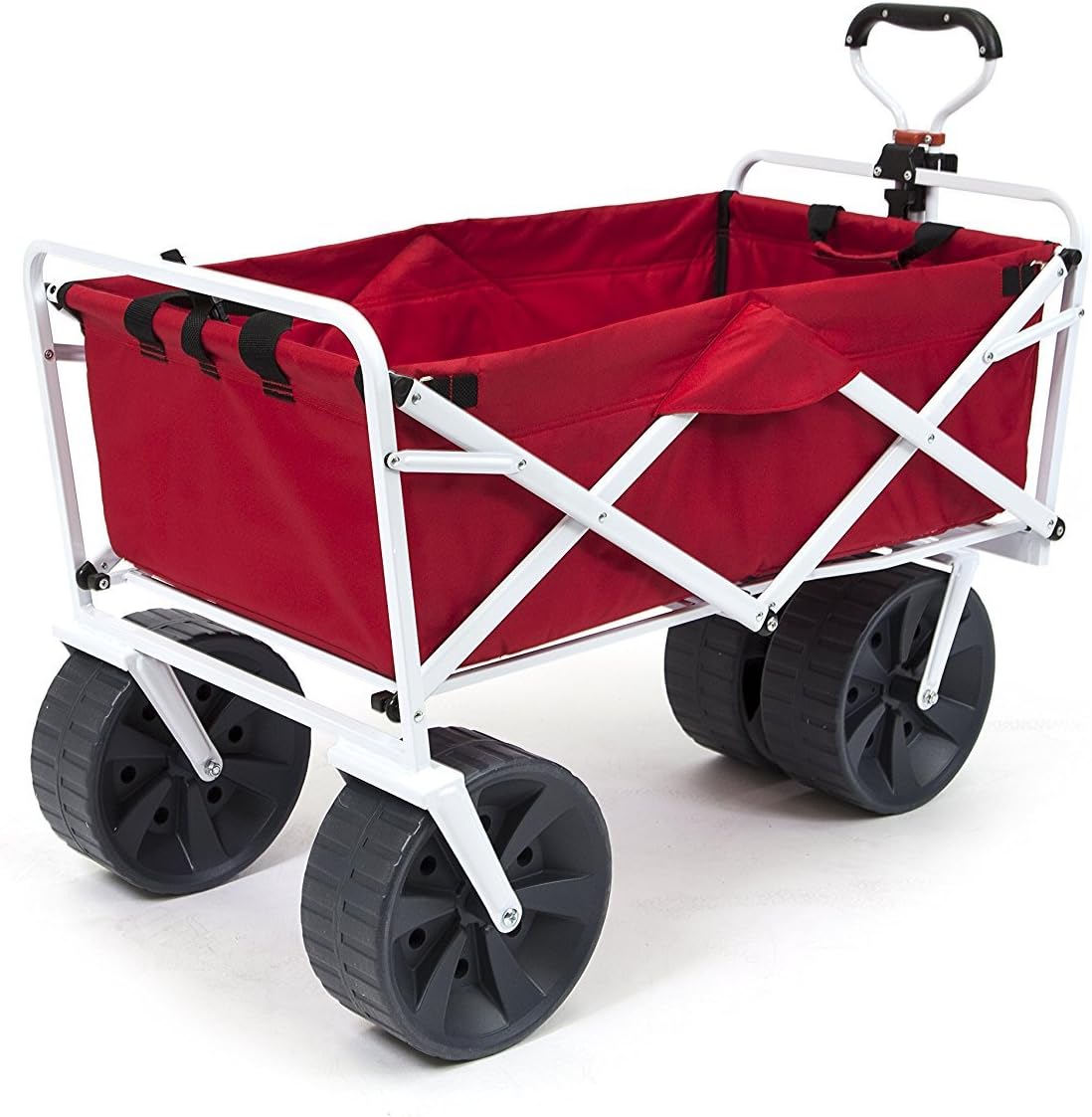 MEDA 40925 | Collapsible Folding Outdoor Utility Wagon Cart (Red/White)