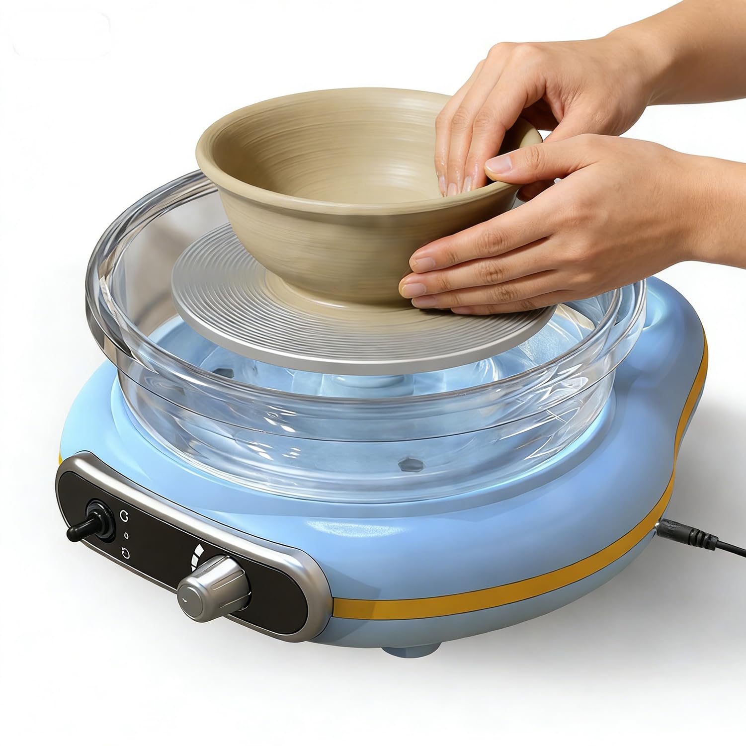 Elektrische Töpferscheibe, 12CM Pottery Wheel Mit Stufenloser Geschwindigkeit, Zwei Wege Drehung, Für Kinder Und Erwachsene Töpferanfänger DIY, Töpferstudio