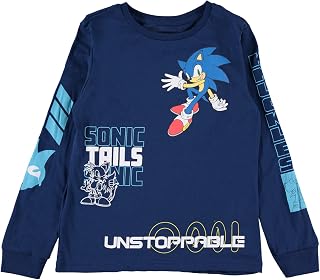 Boys Sonic The Hedgehog Shirt - Featuring Sonic, Tails, and Knuckles - Official Long Sleeve T-Shirt