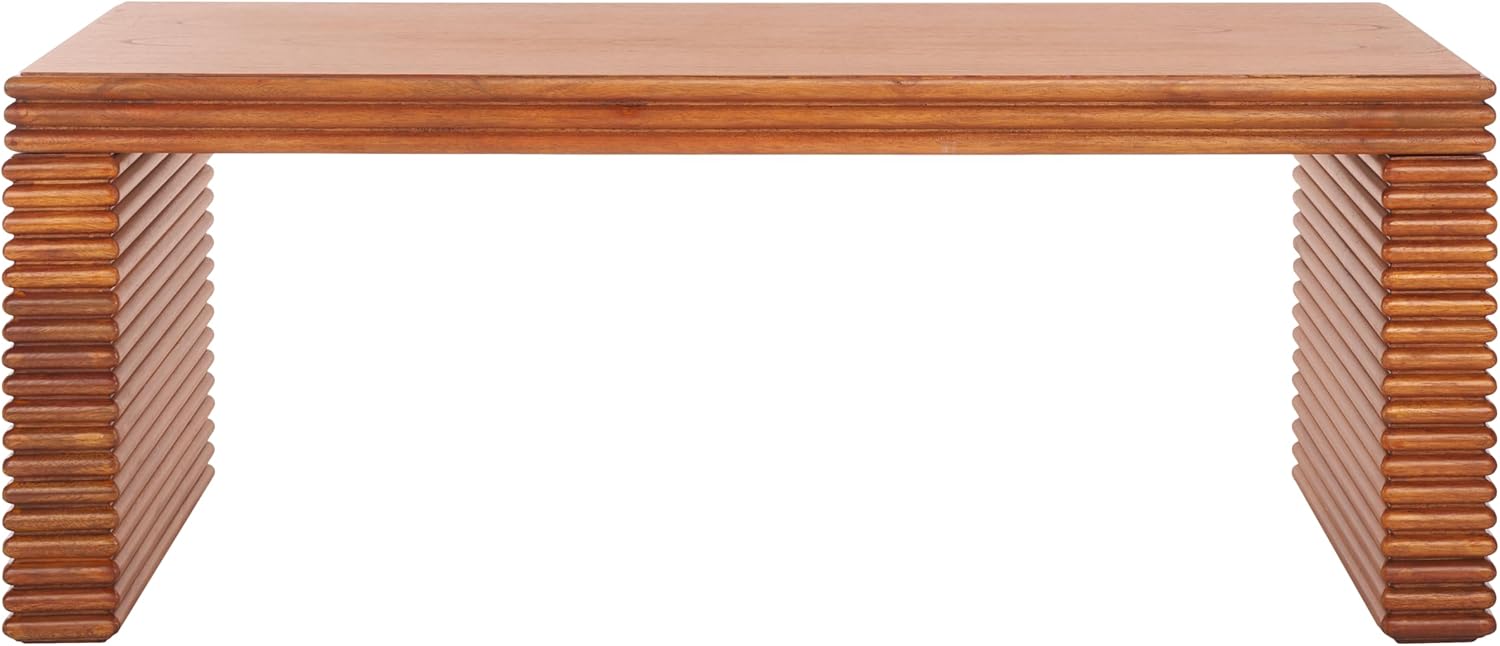 SAFAVIEH Home Collection Virginie Natural Brown Rectangle Coffee Table