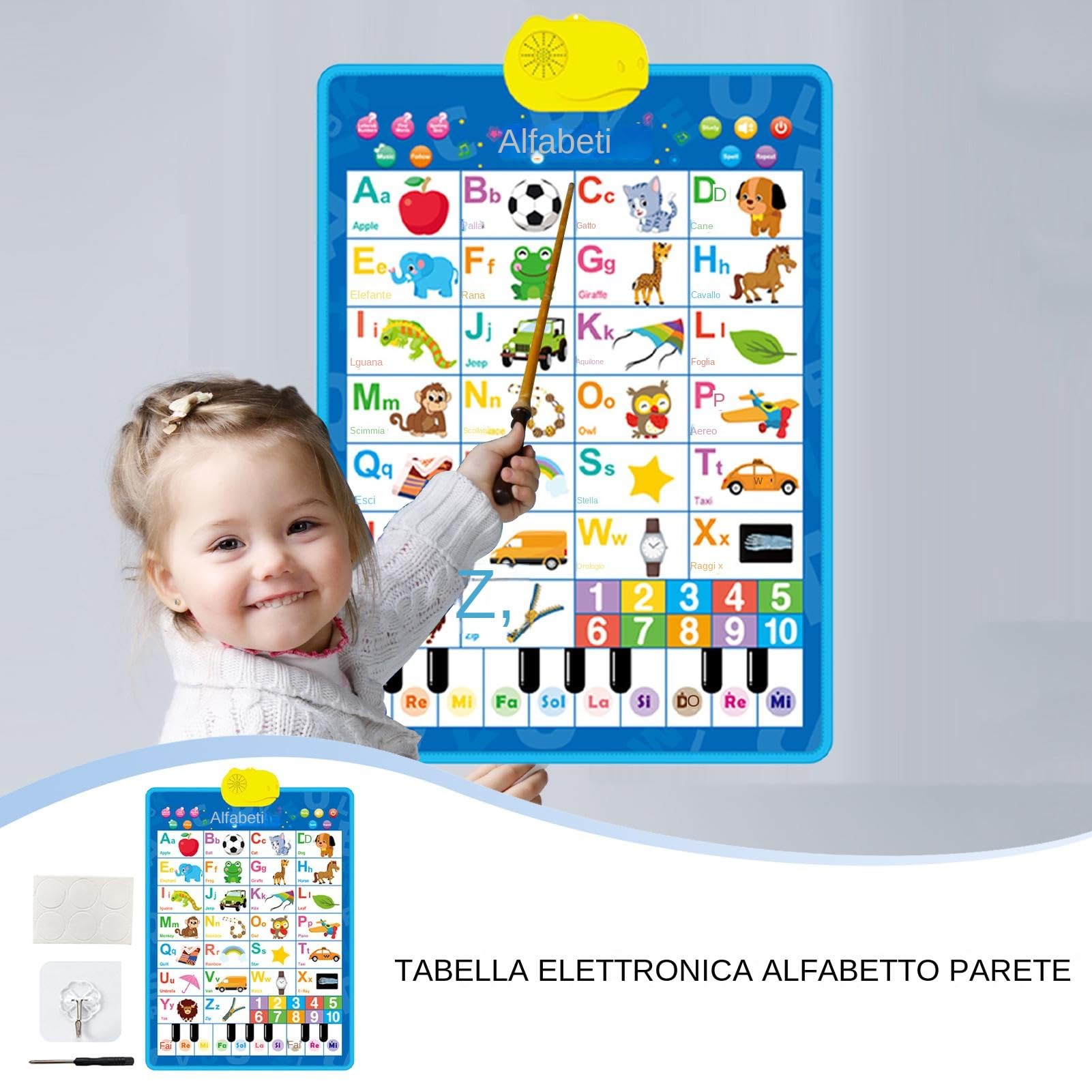 Poster Alfabeto Elettronico | Elettronico Interattivo Con Voce | Apprendimento Bambini Infanzia