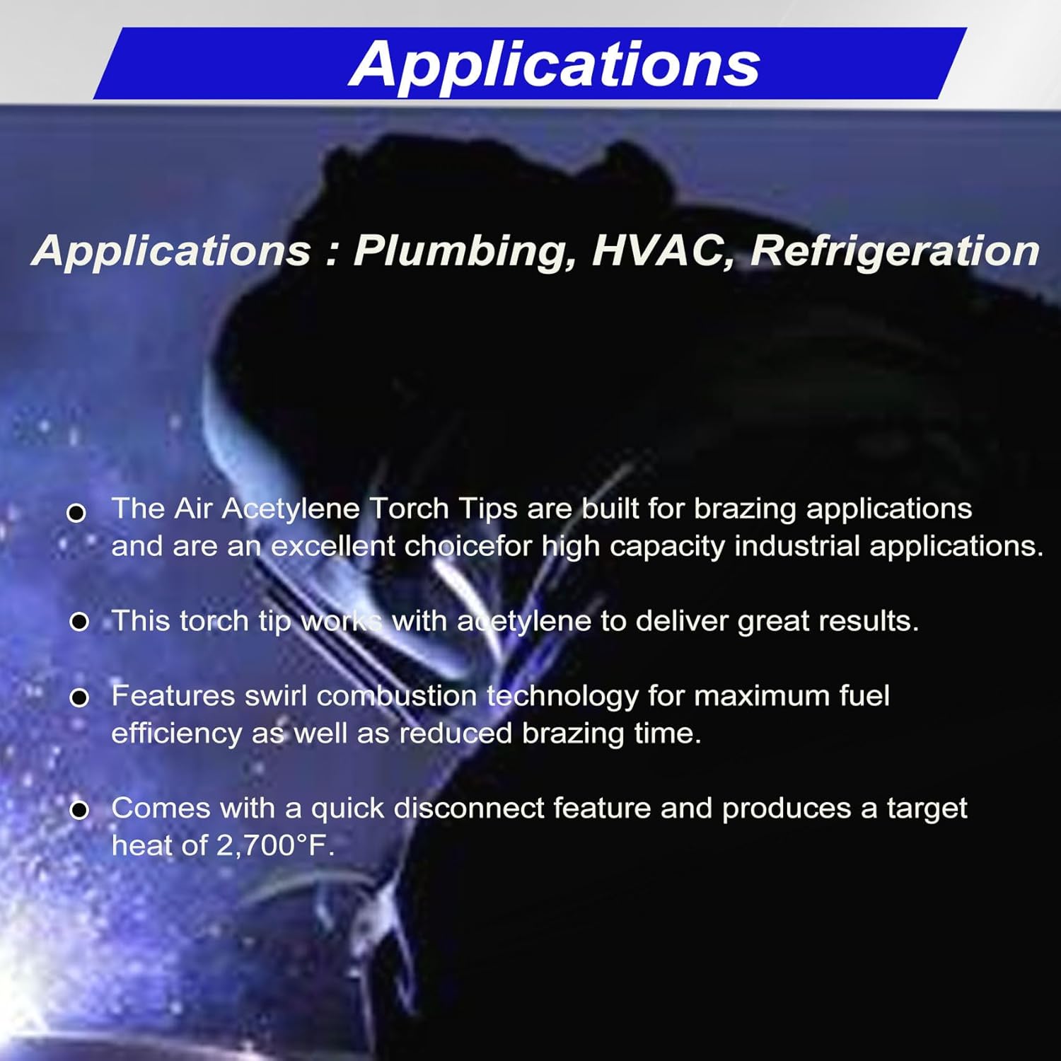 A3 A5 A8 Air Acetylene Torch Tip Kit, Acetylene Torch Tips Set, 3/16" 1/4" 5/16" Tip Size for Torch Acetylene Tip Kits, Manual Lighting, Quick Connect, Removable Orifice Screw