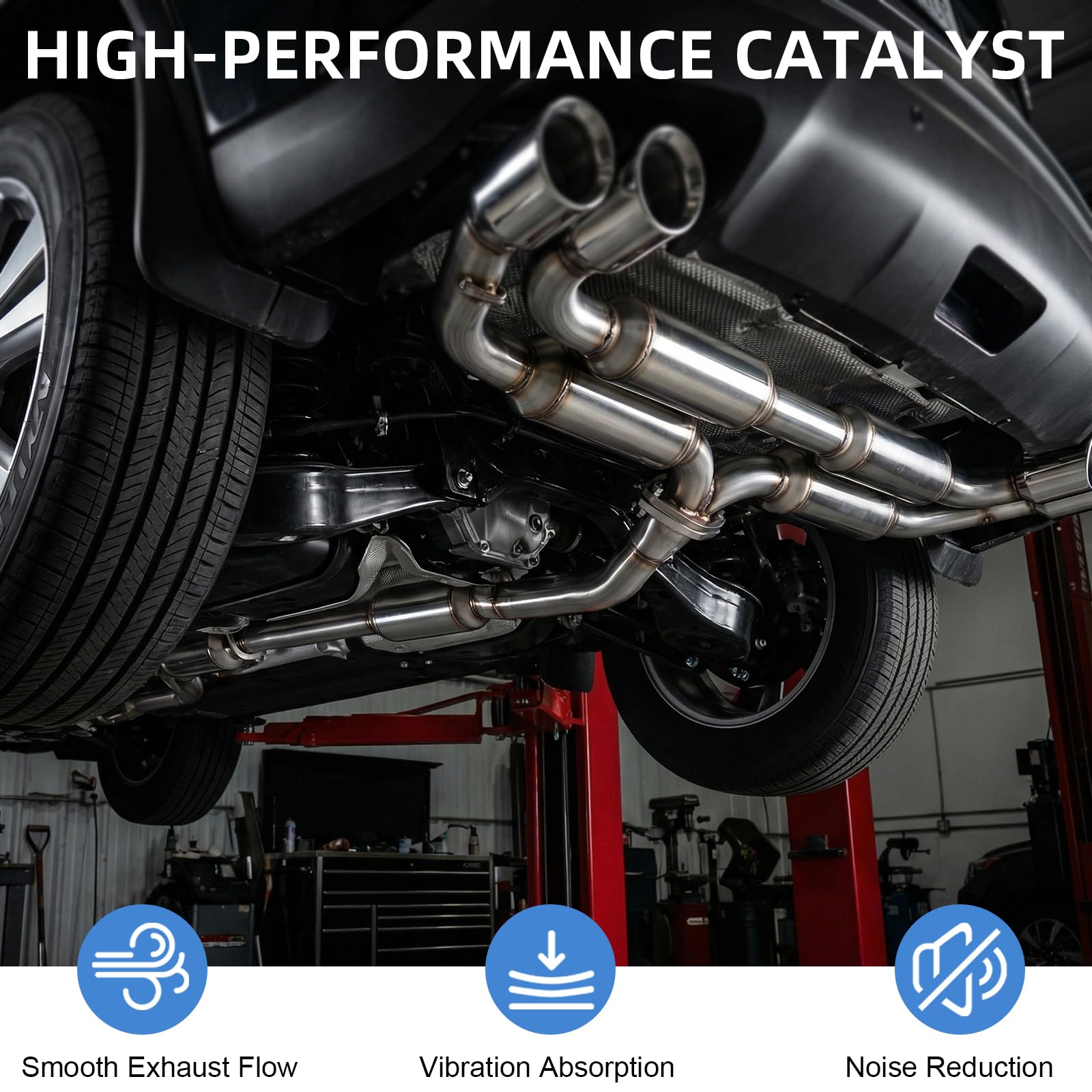 Rear Catalytic Converter Kit Compatible with Nissan Murano 3.5L 2009-2023, Rear Direct Fit Exhaust Catalytic Converter, Replacement Flex Pipe Includes Accessories — view 5