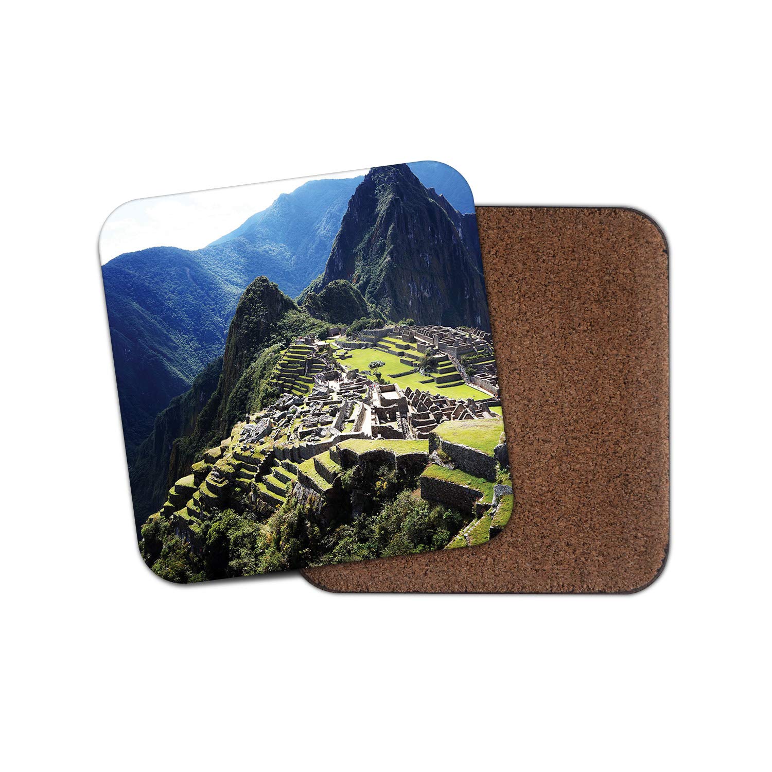 Destinationvinyl Multicolor 1 X Machu Picchu Coaster - Inca Peru Mountain Travel Landscape Fun #8901