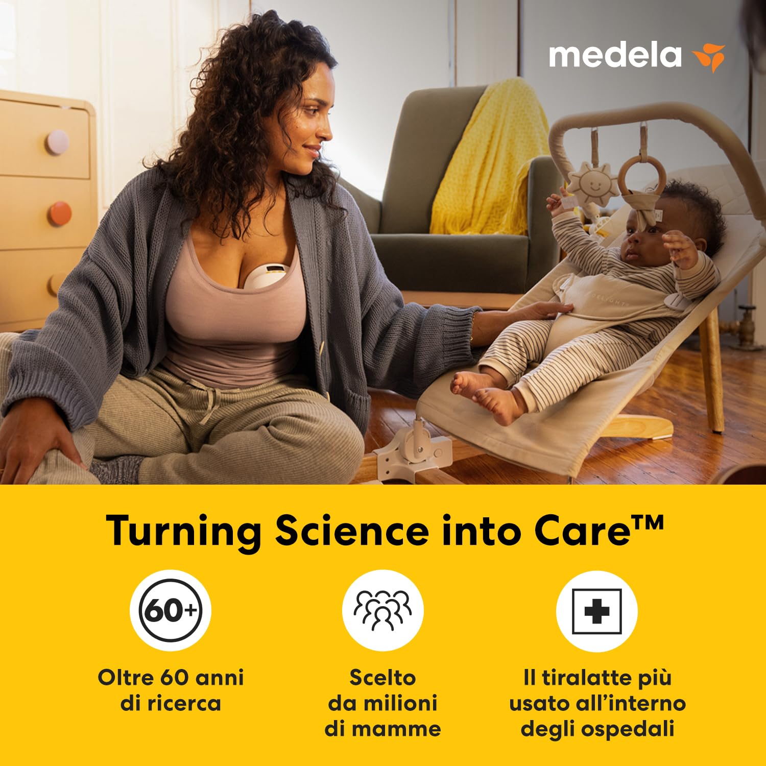 Medela Melody InBra Tiralatte indossabile singolo, mani libere – Fit ultra-morbido, Easy Pump&Store, All-in-one, Prestazioni potenti, 2 modalità & 9 livelli, coppe in silicone, porta USB-C