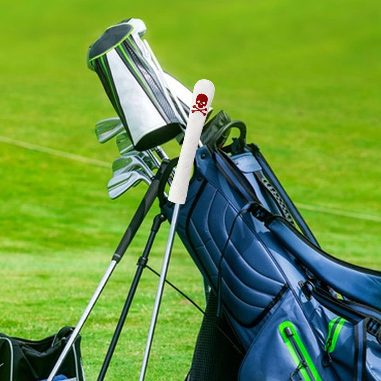 Golf Alignment Stick Headcover - PU Leather Protective Sleeve for Training | Sticks | Compact Duals Stick Storage Case, Smooths Finish Carry Cover System for Practice and Range Organization Use