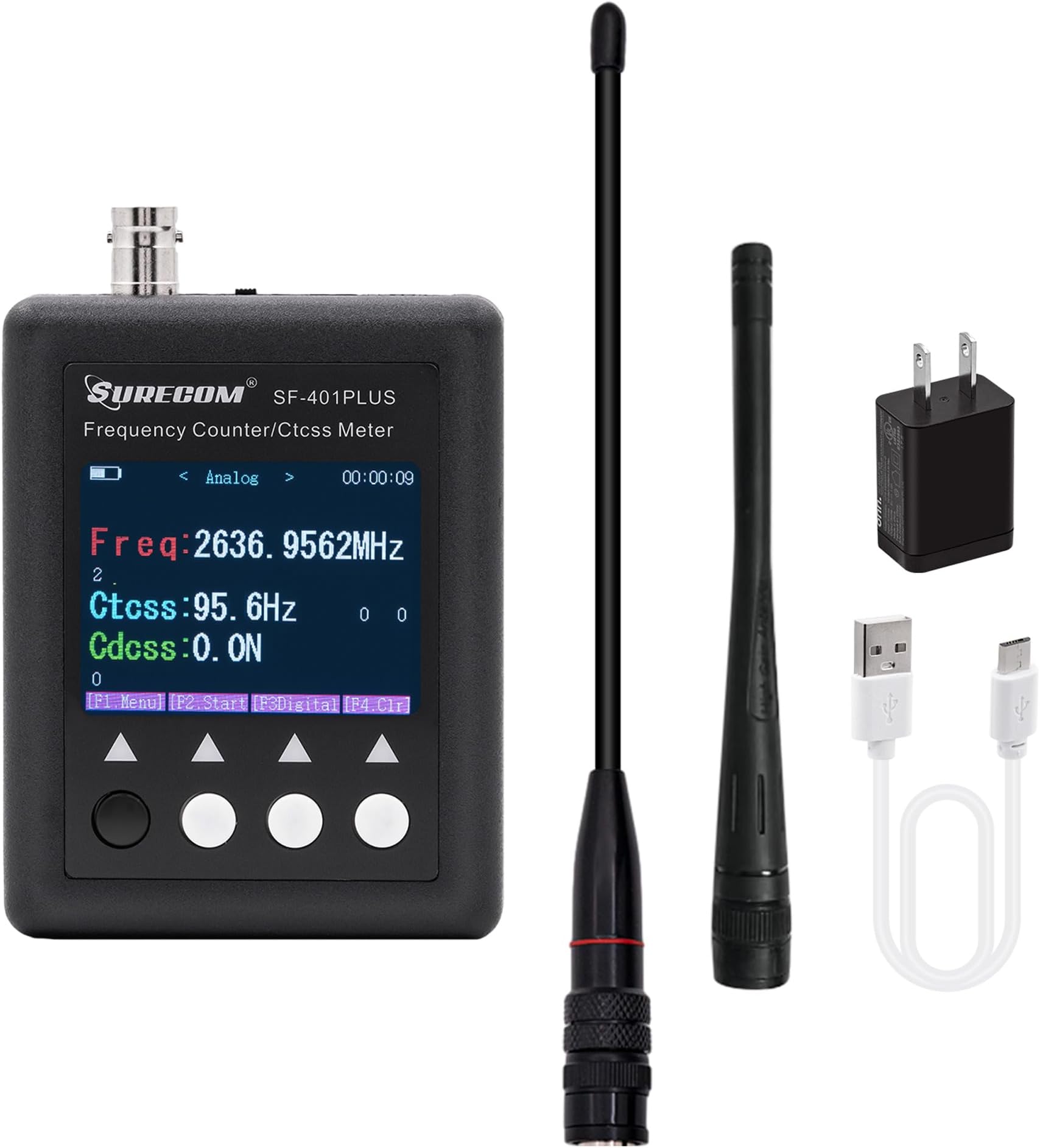 Mcbazel Surecom SF401 Plus 27Mhz-3000Mhz Radio Portable Frequency Counter Meter with CTCCSS DCS Decoder