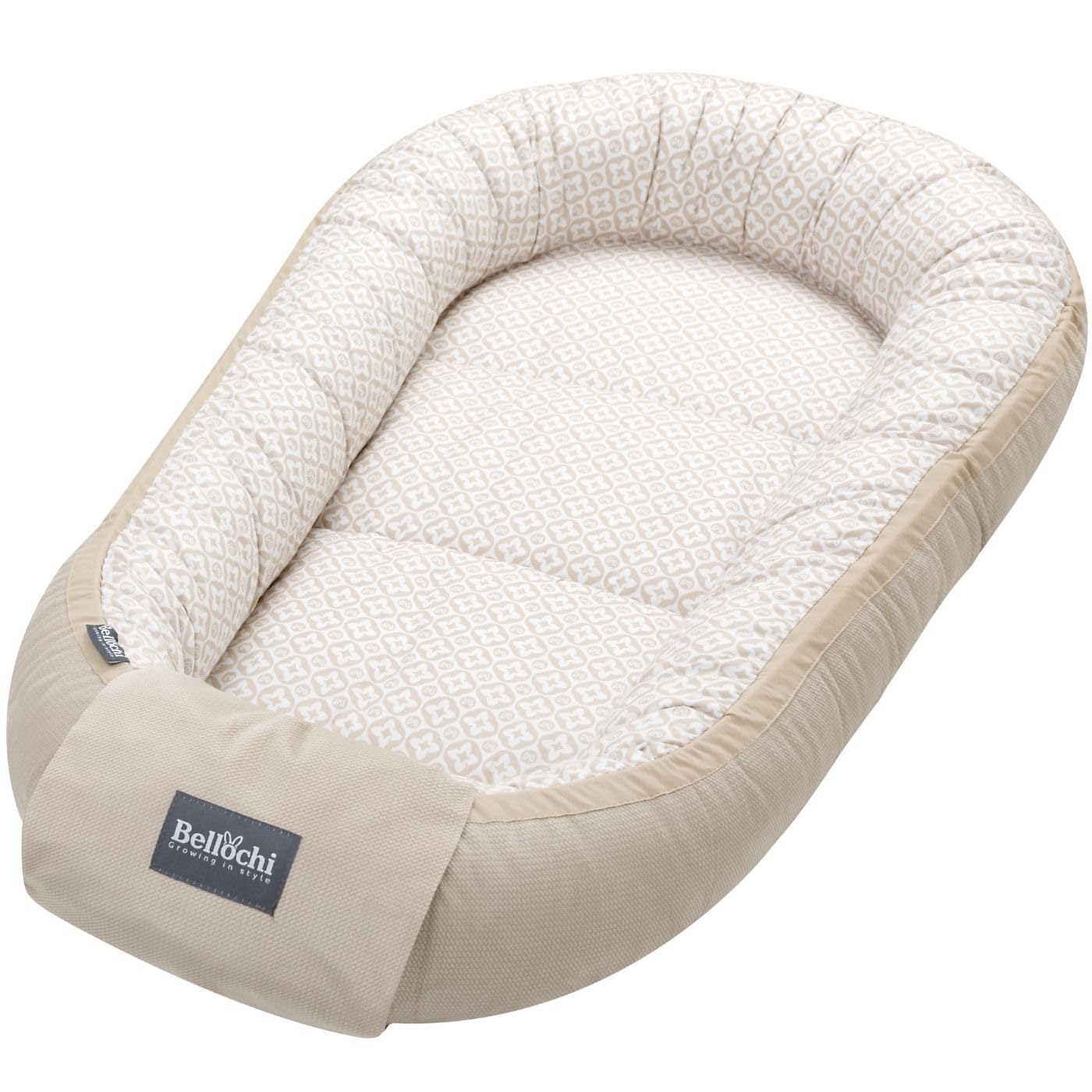 Bellochi Reducteur de Lit Bebe, Cale Bebe pour Lit, Cocon Bebe - 100% Coton, 0-12 Mois - Nid de Bebe, Baby Nest - 90x60 cm (Lux)