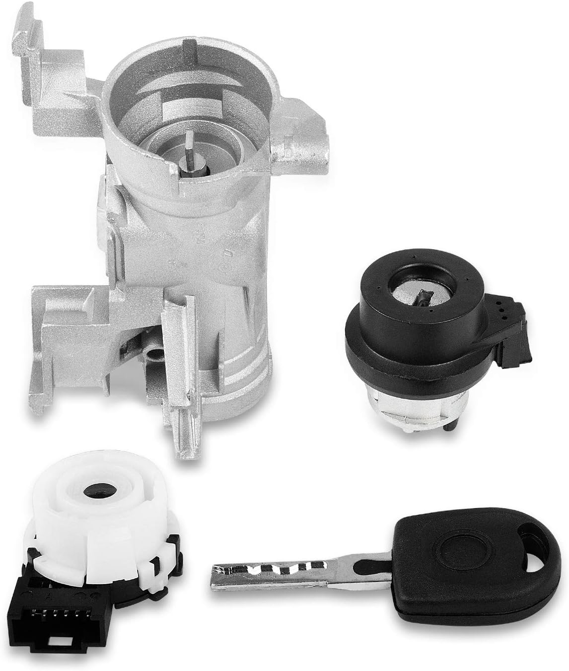 Ignition Starter Switch Lock Cylinder Compatible with 2003-2013 Volkswagen VW Golf Jetta MK5 Audi A3 TT R8 Replaces 1K0905851B 1K0905865 5Q0905865A Ignition Switch Steering Lock with Key
