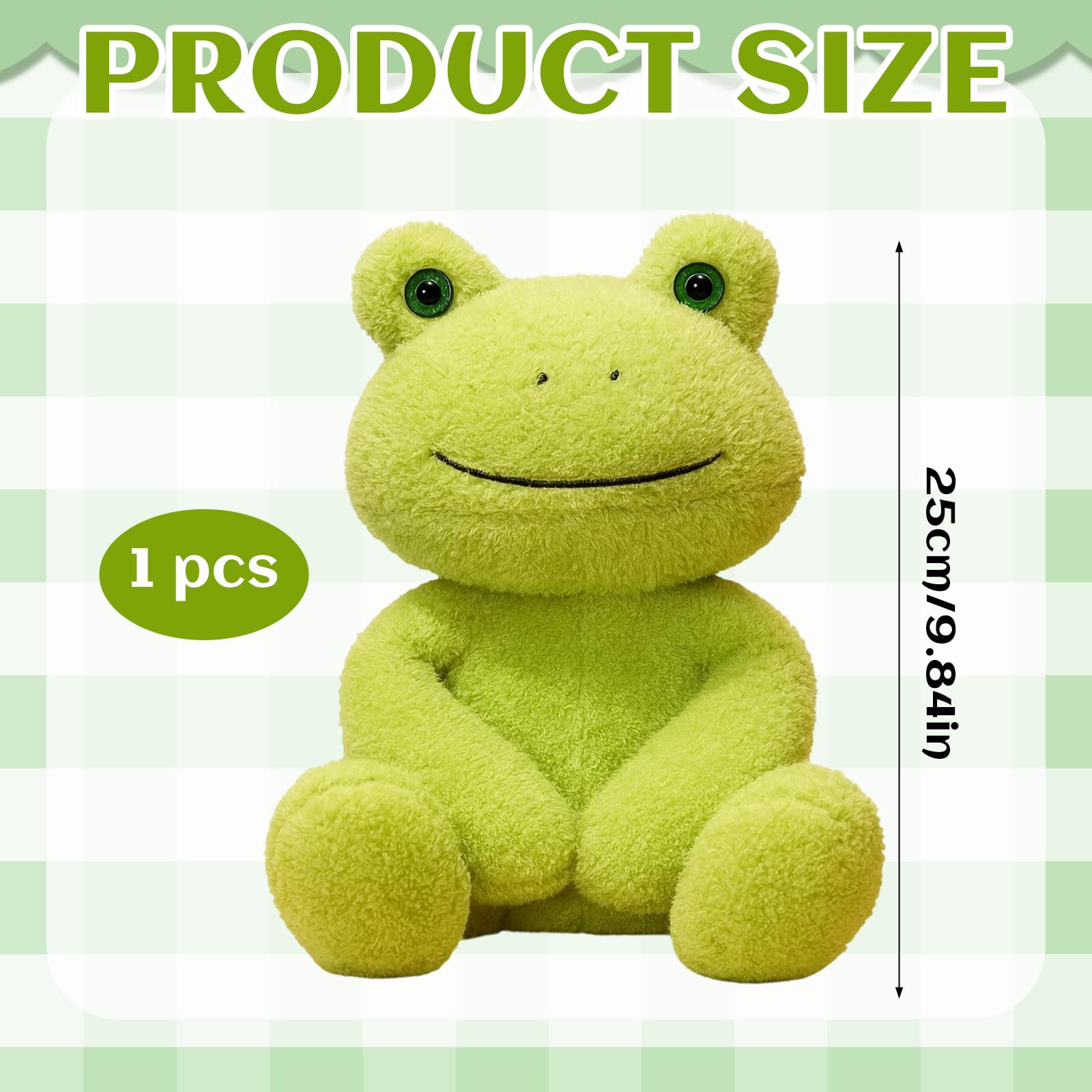 Frog Teddy, Soft Plush Frog Toy, 25cm Green Frogs Plush, Cute Frogs Gift for Kids and Collectors Stuffed Animal with Premium Material - Image 2